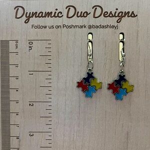 Autism Awareness puzzle piece 🧩 charm earrings